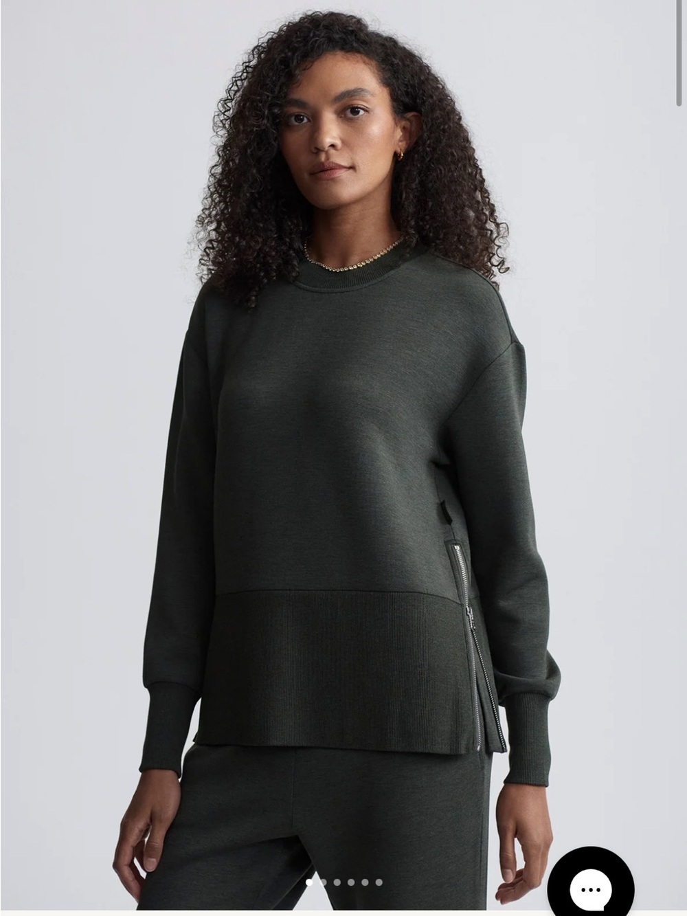 Varley Lowry Women's Sweatshirt Olive Marl Small